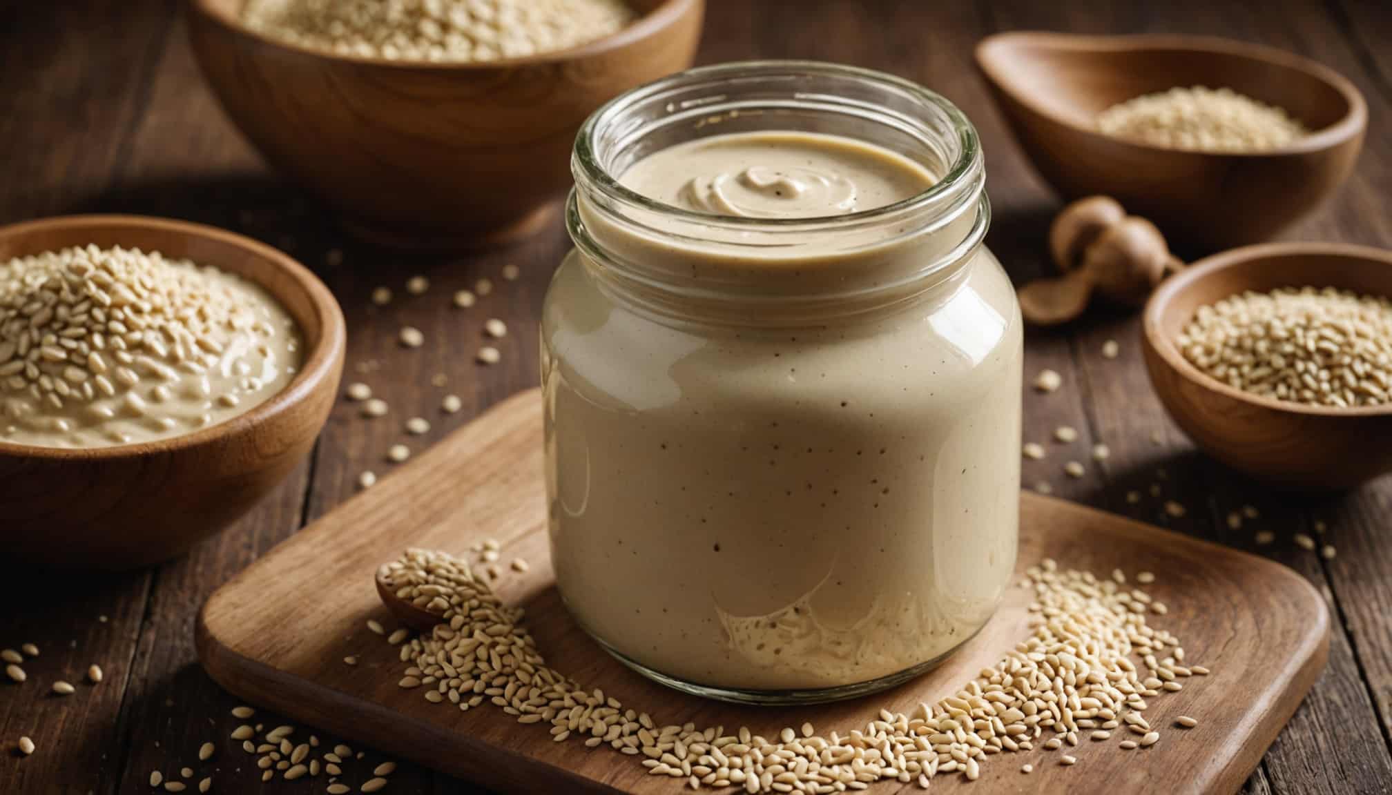 Pâte onctueuse de sésame prête à être utilisée